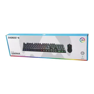 Siyah Gökkuşağı Işıklı Usb Kablolu Oyuncu Klavye - Mouse Set
