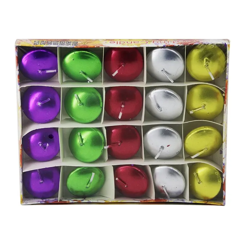 20PCS Suda Yüzen Mum Beyaz - Renkli
