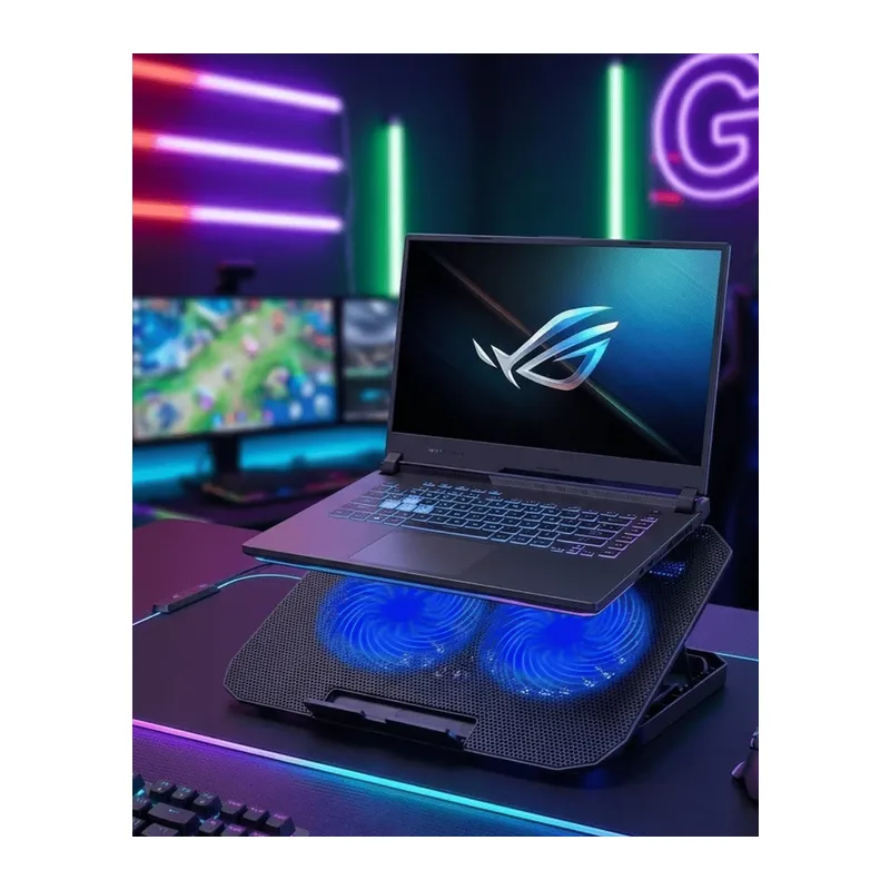 Çift Fanlı Laptop Soğutucu Stand 17 İnç Uyumlu 8 Kademeli Ayarlı USB Girişli