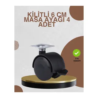 Kilitli Mobilya Ayağı 6 cm 4’lü Set Zemin Korumalı