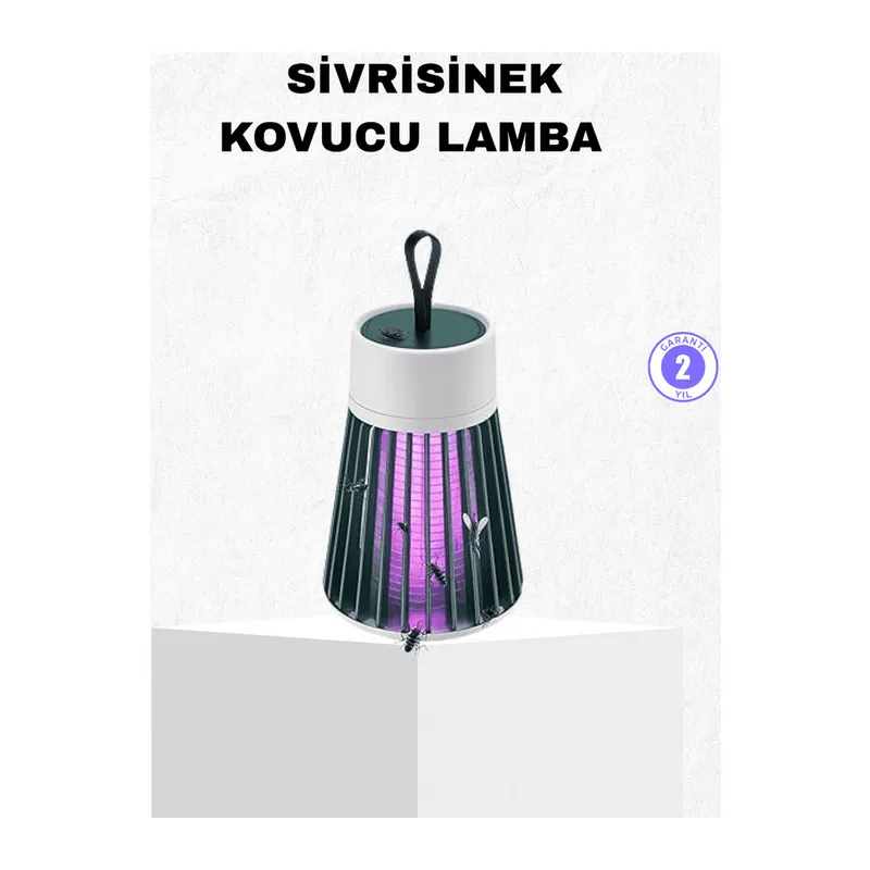 Şarjlı Mor Işıklı Sivrisinek Öldürücü Lamba – Sessiz ve Kimyasal İçermez