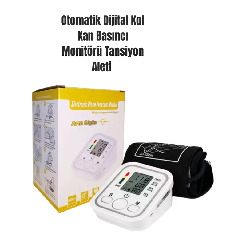 Taşınabilir Pil ve USB Girişli Tansiyon Aleti