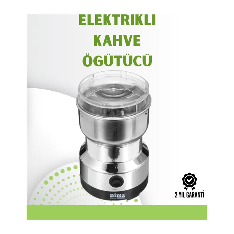Kahve ve Baharat Değirmeni | Kompakt, Hafif, Hızlı Öğütme, Şeffaf Kapaklı, Kolay Kullanım