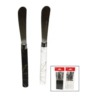 5 PARÇA UZUN KAHVALTI BIÇAK - MERMER DESEN SAPLI 16.5 cm