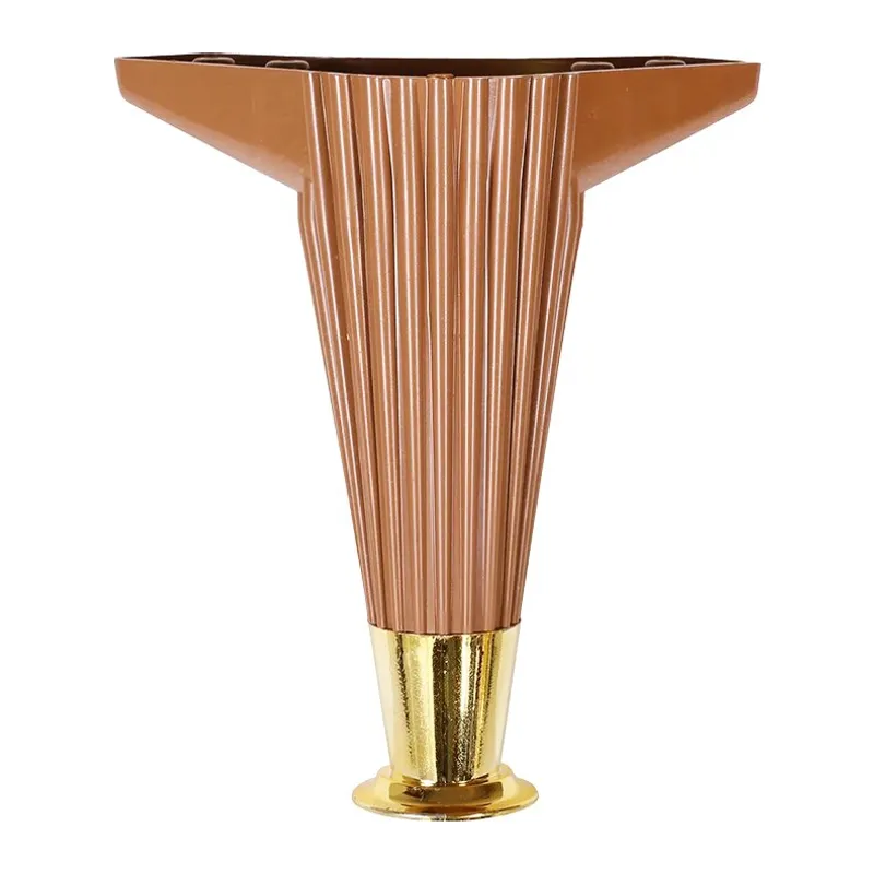 15CM - Kahverengi - Gold Uçlu Plastik Mobilya - Koltuk Ayak