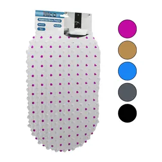 Oval - Eko Pvc +vantuz Desen - Şeffaf Renkli 122PCS Vantuz Kaydırmaz Banyo - Küvet Paspas 33X61CM