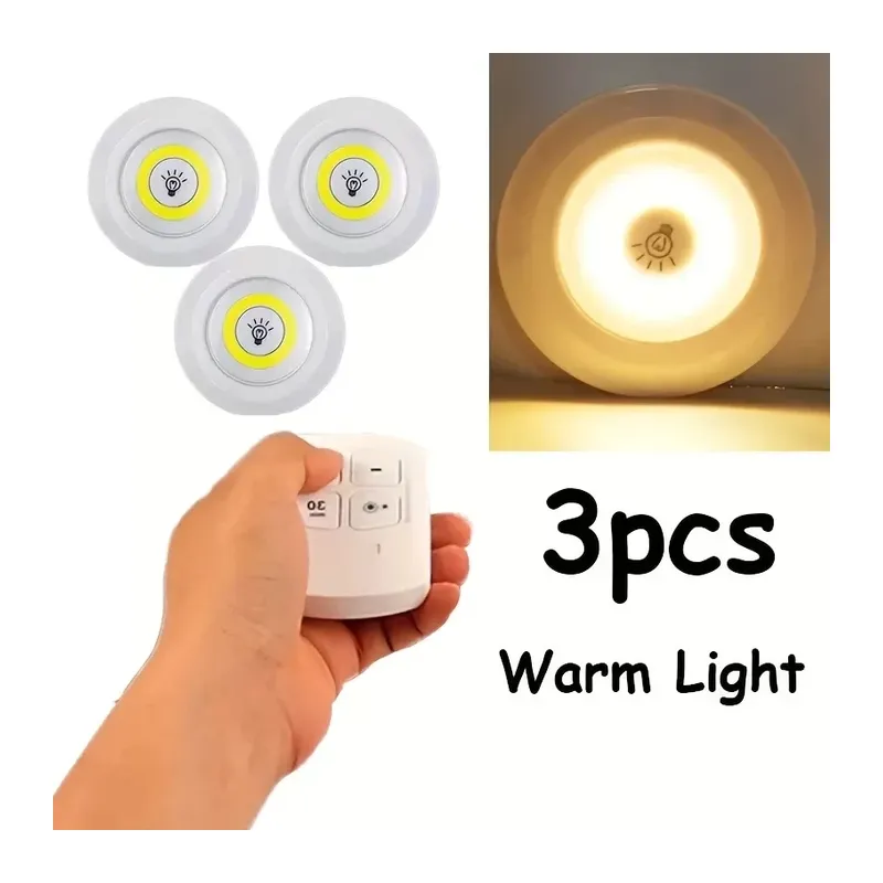 Uzaktan Kumandalı Yapışkanlı 3'lü Led Spot Lamba