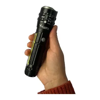 P27 Şarjlı LED Metal El Feneri 1000 Lümen Çakarlı