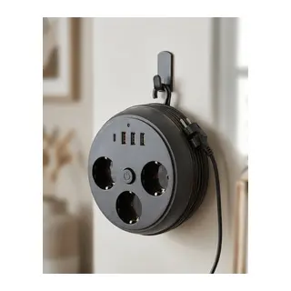 Güvenli Çoklu Priz 3 Priz 3 USB 1 Type C Termal Koruma Uzun Kablo