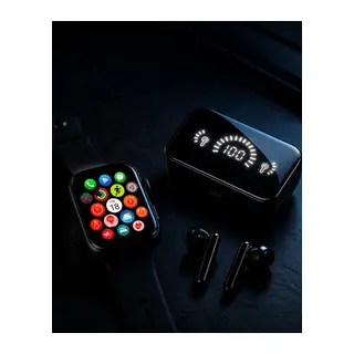 Şık Tasarımlı Akıllı Saat ve Bluetooth Kulaklık Seti Suya Dayanıklı ve Çok Fonksiyonlu