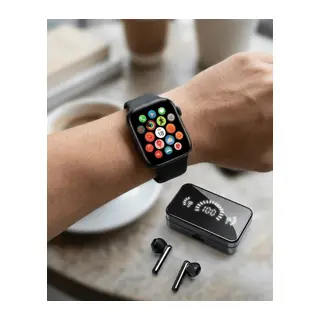 Akıllı Saat ve Bluetooth Kulaklık Seti AMOLED Ekran Uzun Batarya ve Kablosuz Kullanım