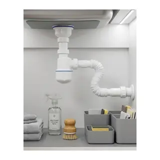 Esnek Gider Sifonu Lavabo İçin Koku Önleyici Tıkanma Karşıtı Bağlantı Seti