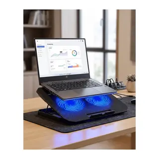 Notebook Soğutucu Fanlı Stand USB Portlu 8 Kademe Laptop Sehpası