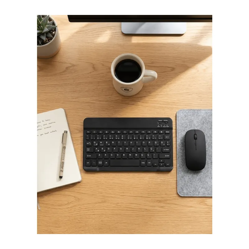 Kablosuz Klavye ve Mouse Kombosu Bluetooth Uyumlu Sessiz Set