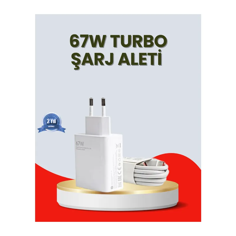 67 Watt Ultra Hızlı Şarj Adaptörü Redmi 9 10 12C Uyumlu