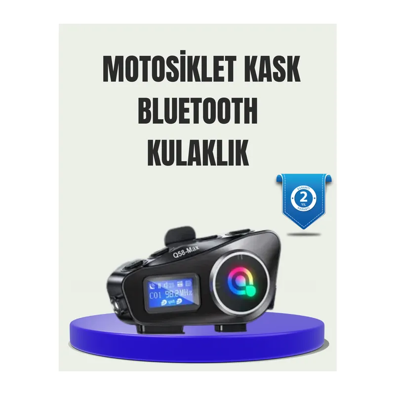 IP65 Suya Dayanıklı Kask Bluetooth Kulaklık LCD Ekranlı