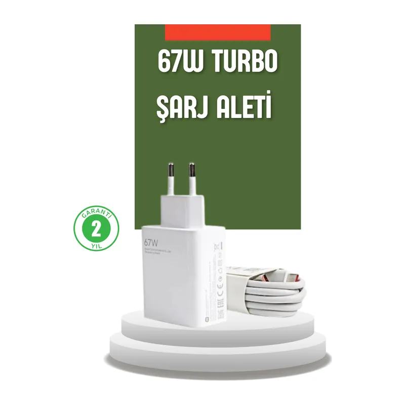 67 Watt Turbo Şarj Cihazı Redmi Note 10 11 12 Uyumlu