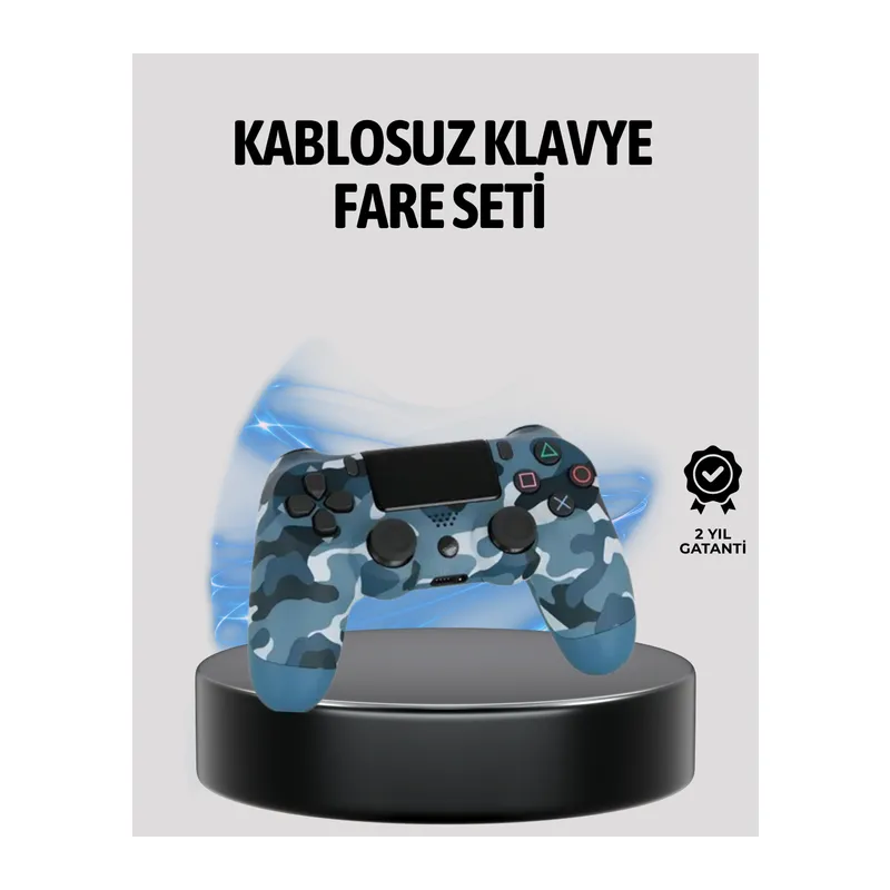 Kablosuz PS4 Controller Çift Motorlu Dayanıklı Gamepad