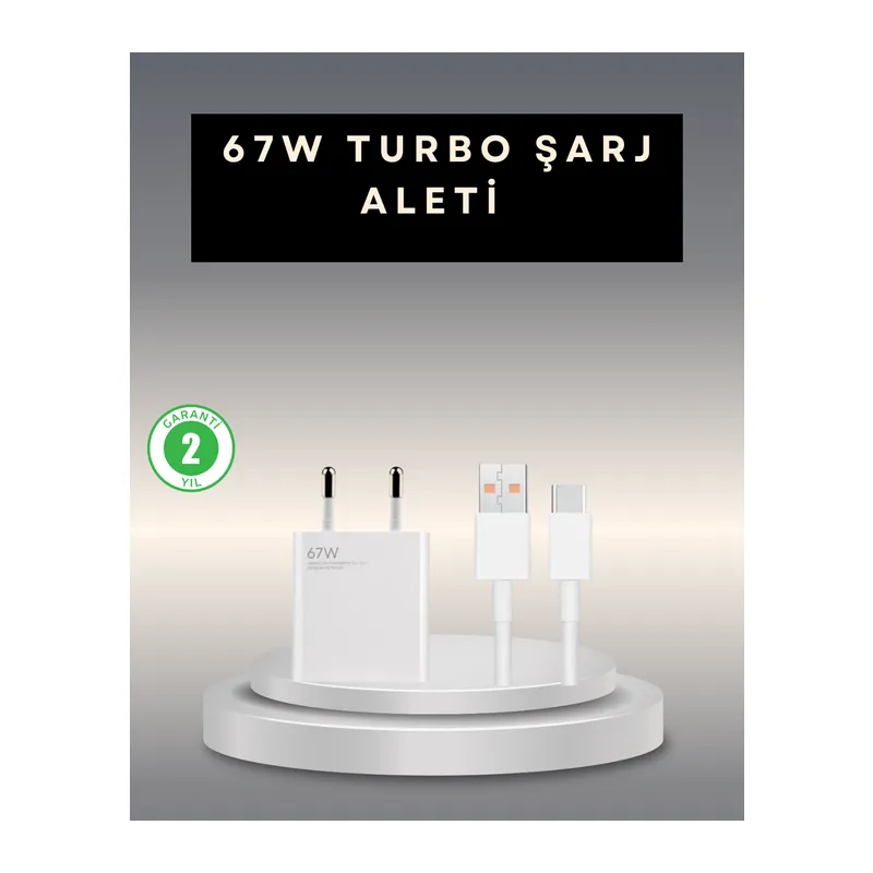 67 Watt Type C Şarj Adaptörü Poco X3 X4 X5 Pro Uyumlu