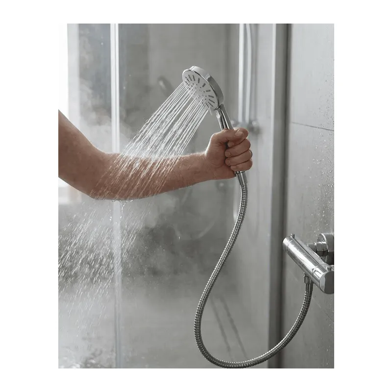 Spiral Hortumlu 4 Kademeli Krem El Duşu Başlığı Banyo Duş Seti