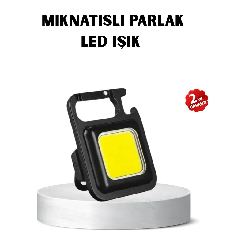 USB Type-C Şarjlı Mini Fener – Manyetik, Katlanabilir ve Şişe Açacaklı Tasarım