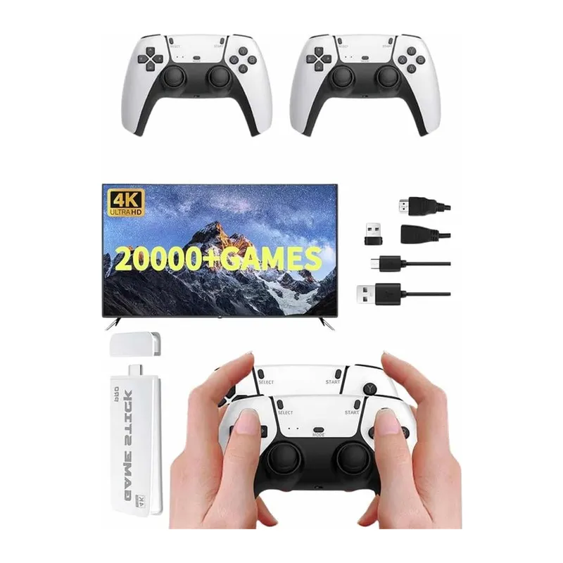 3D 4K 2000 Oyunlu Game Stick Oyun Konsolu Çift Konsol