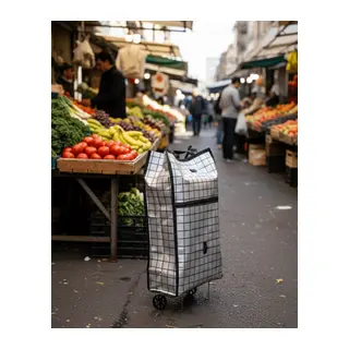 Ağır Yük Taşımaya Uygun Tekerlekli Market ve Pazar Çantası
