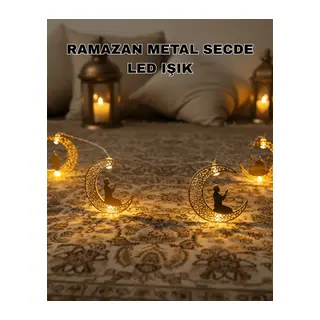 Ramazan Ay Işığı Secde Eden Adam Silüetli LED Peri Işığı