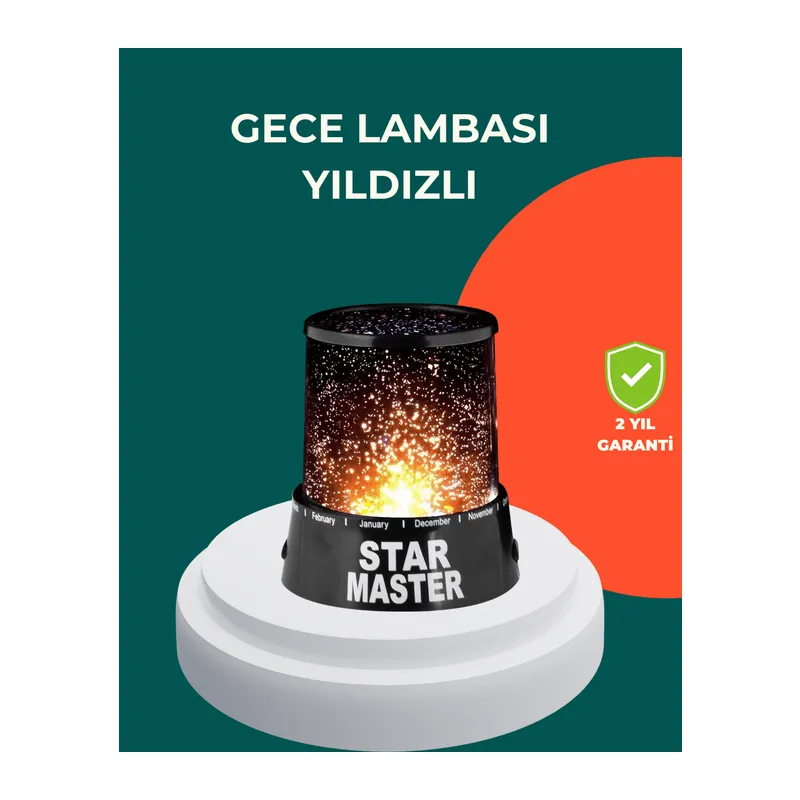 Galaxy Efektli LED Yıldız Projektör Renk Değiştirmeli Oda Aydınlatması