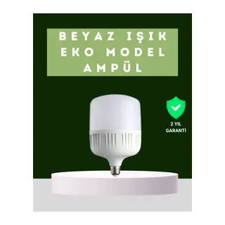 Şarjlı LED Torch Ampul 30 Watt Beyaz Işık Enerji Tasarruflu