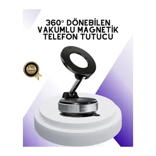 Manyetik Araç Telefon Tutucu 360 Derece Dönebilen Vakumlu Stand