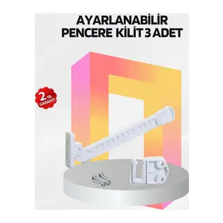 Cam Pencere Güvenlik Kilidi Açılma Sınırlayıcı Aparat 3 Adet