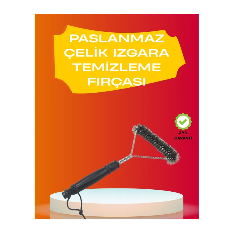 Mangal Izgara Temizleme Fırçası Pas Tutmaz Çelik Telli