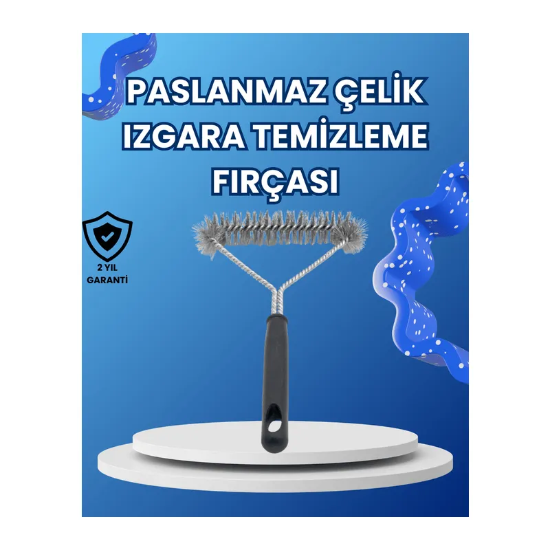Paslanmaz Çelik Izgara Temizleme Fırçası Mangal ve Barbekü İçin