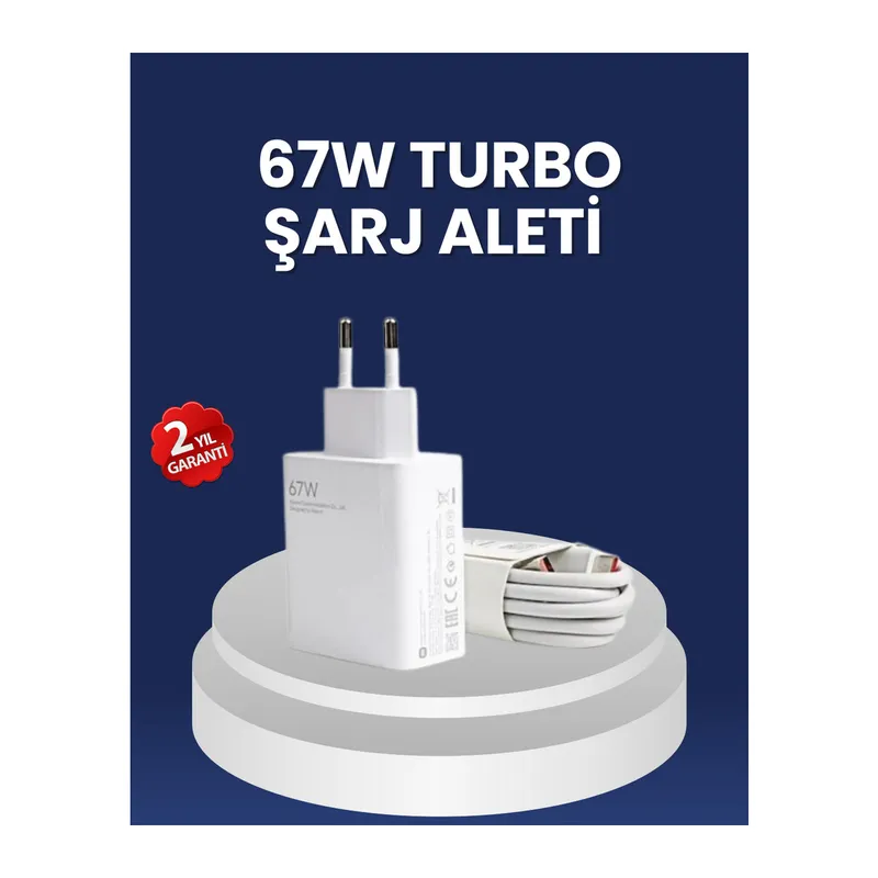 67 Watt Hızlı Şarj Adaptörü Samsung S20 S21 S22 S23 Uyumlu
