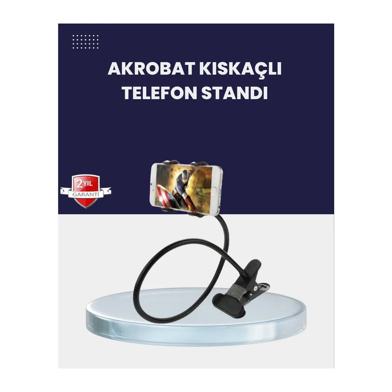 Güçlü Mandallı Akrobat Telefon Tutucu Masa Araç Uyumlu