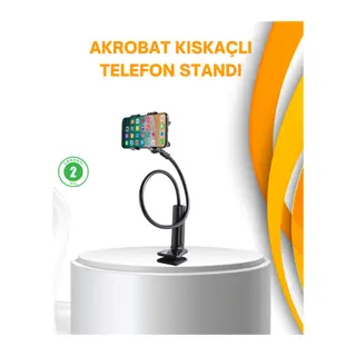 Esnek Gövdeli Mandallı Masaüstü Telefon Tutucu