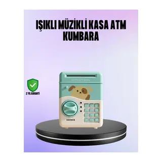 Su Yeşili Elektronik Şifreli ATM Tasarımlı Para Biriktirme Kumbarası
