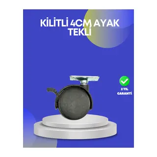 Dolap ve Raflar İçin 4 cm Kilitli Tekerlek Tekli