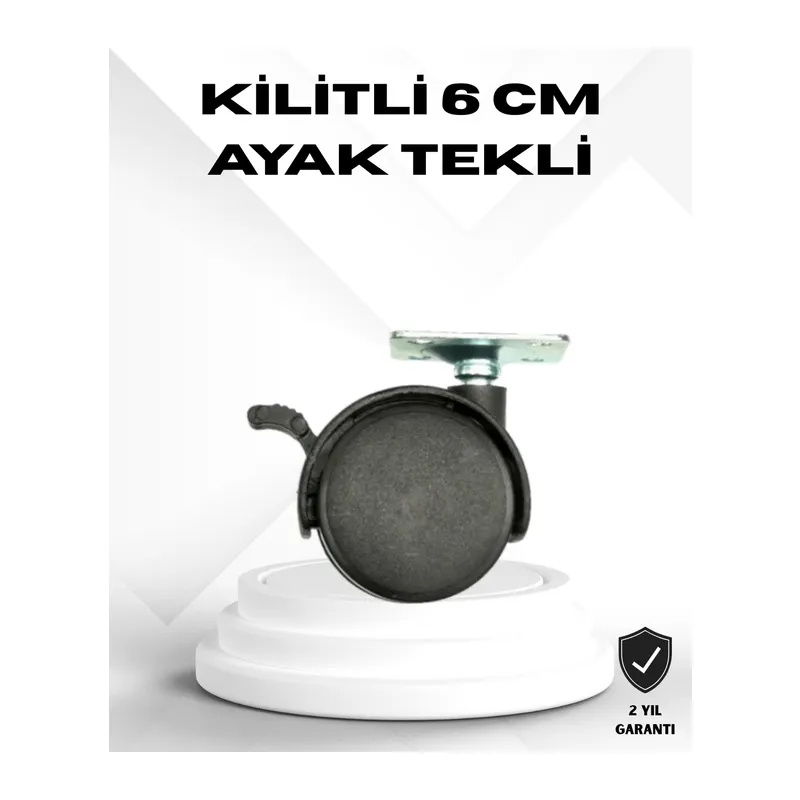 Kilitli 6 cm Masa Ayağı Tekli Döner Tekerlek