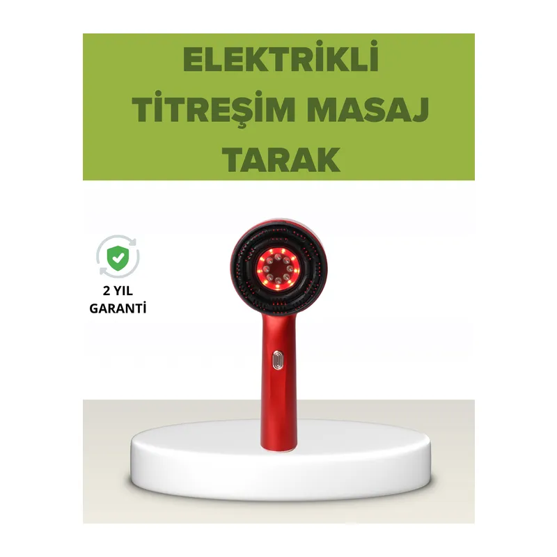 Elektrikli Titreşim Masaj Tarak Kırmızı Işık Terapi