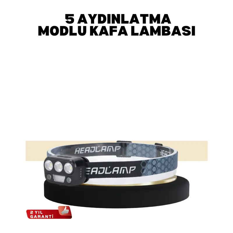 Kamp ve Trekking İçin Sensörlü LED Kafa Lambası