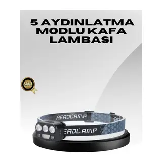 USB Şarjlı LED Kafa Lambası 300 Lümen Güç Göstergeli