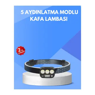 300 Lümen Sensörlü LED Kafa Lambası USB Şarjlı SOS Modlu