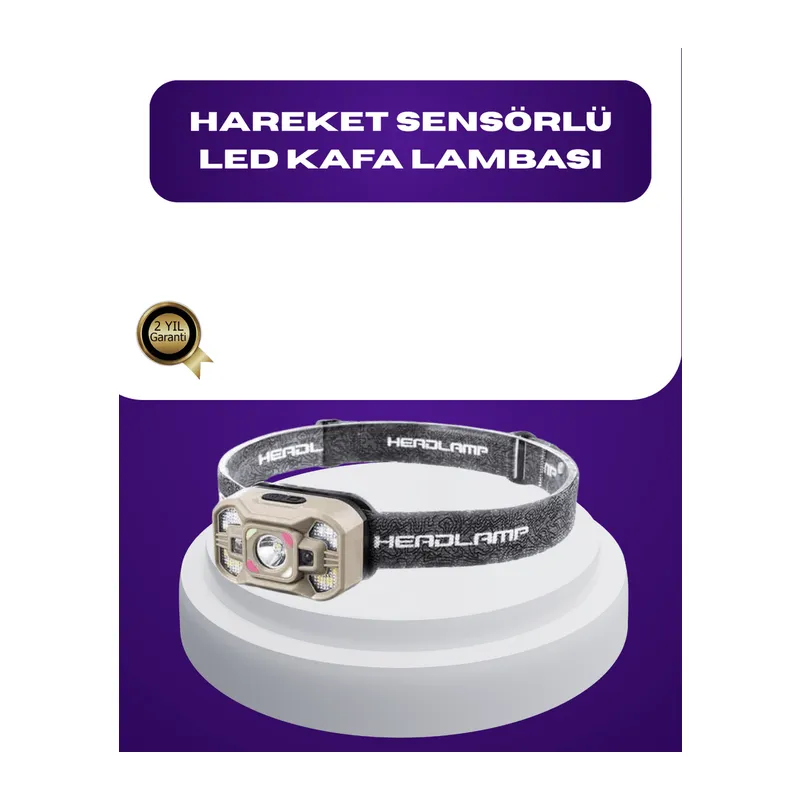 Wave Sensörlü LED Kafa Lambası Şarjlı Ayarlanabilir Işık