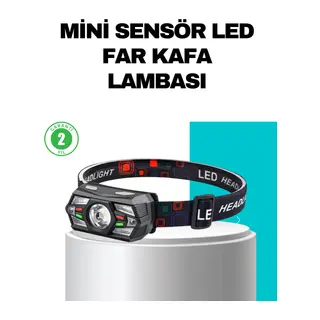 Hareket Sensörlü Şarjlı LED Far Suya Dayanıklı Çok Modlu