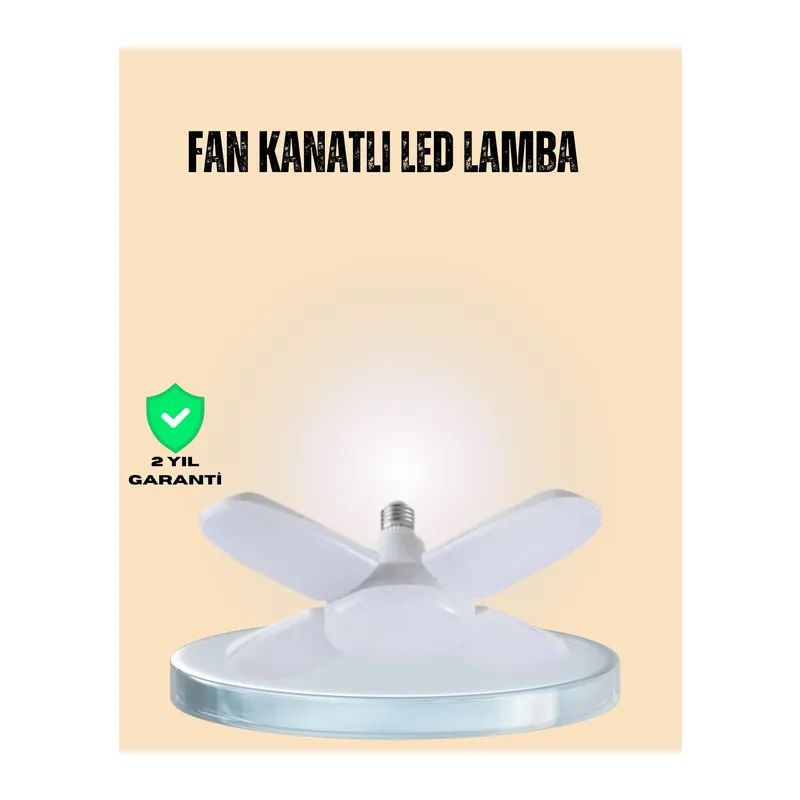 Yüksek Işık Güçlü LED Ampül 4 Kollu Katlanır Pervane Tasarım