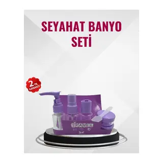Seyahat Boy Banyo Seti 5’li Mini Şişe ve Krem Kutusu Çantalı