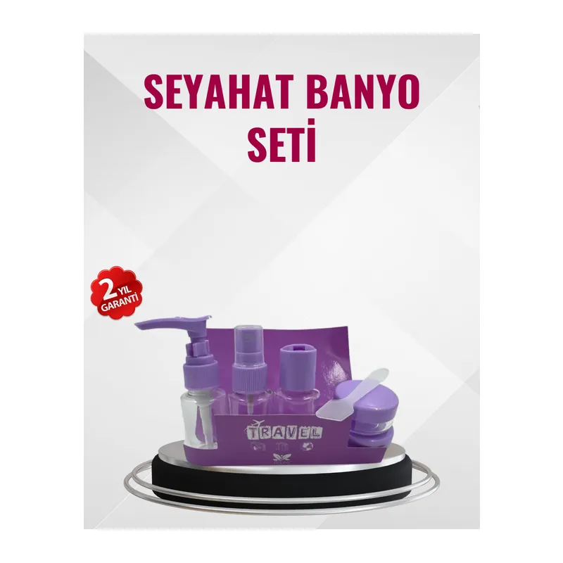 Seyahat Boy Banyo Seti 5’li Mini Şişe ve Krem Kutusu Çantalı