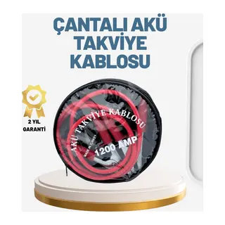 1200A Güçlü Akü Takviye Kablosu 2m Büyük Maşalı Acil Yardım